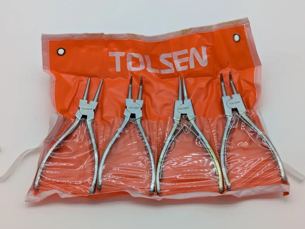 Seegeringzangen Set, 4 tlg, mit Tasche, Sprengringzange
