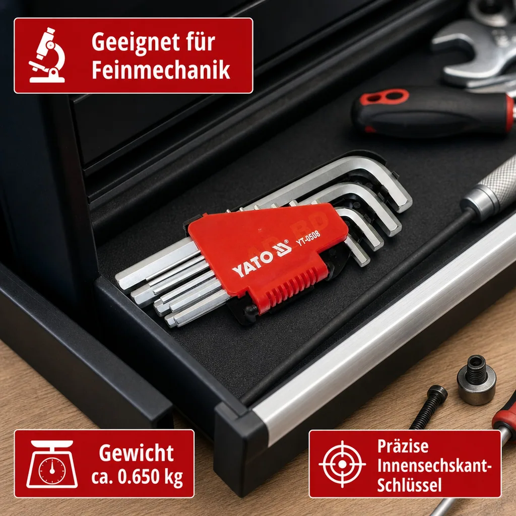 Innensechskant Set, 10-teilig, Innensechskant Set, mit Halter H2-H12