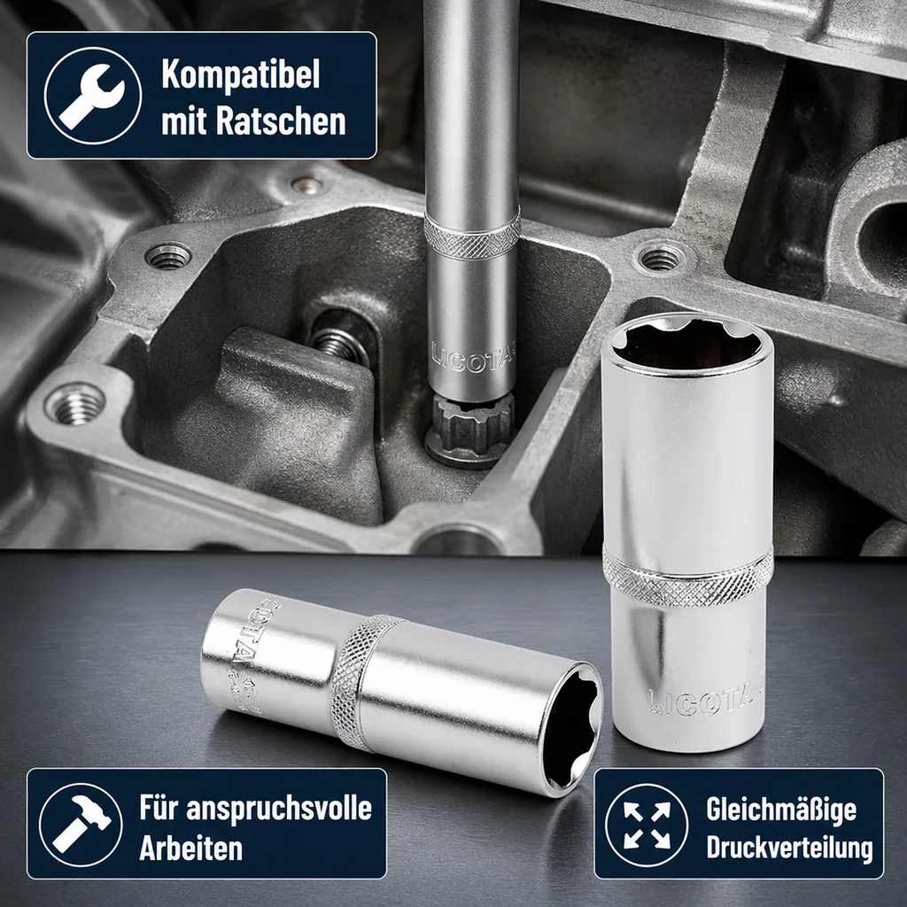 1/2 Zoll Nuss lang, 11mm Super-Lock, lange Stecknuss, CrV