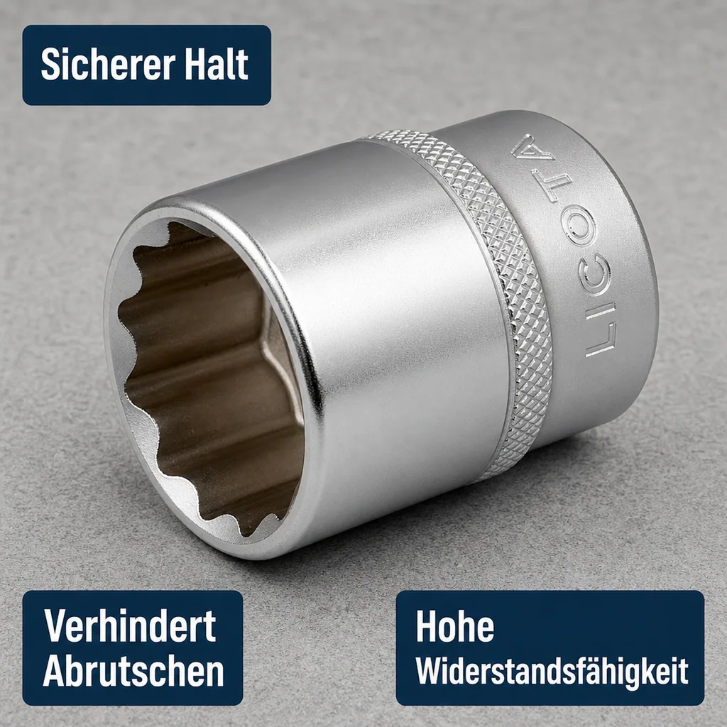1/2 Zoll Nuss, 14 mm Nuss, Super-Lock CrV Nuss, kurze Ausführung