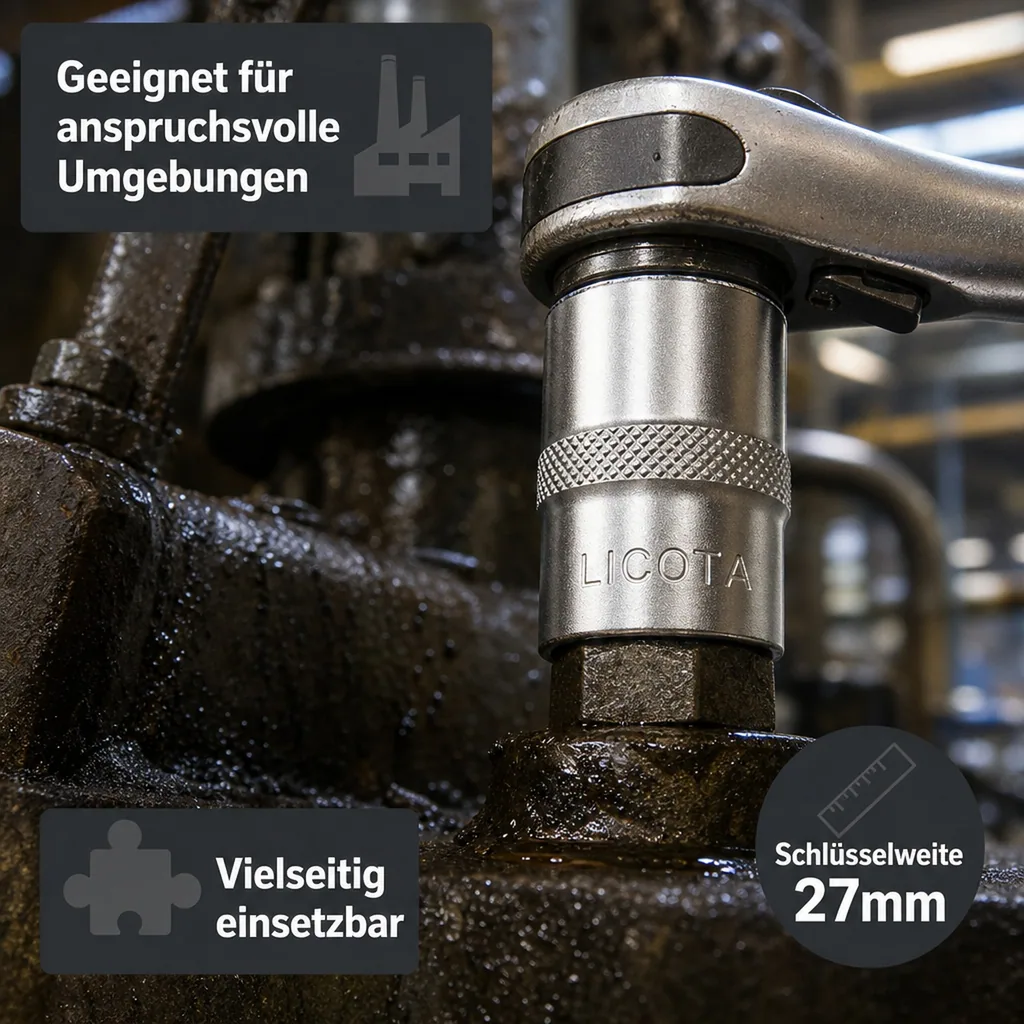 Stecknuss 1/2 Zoll, 27mm, Super-Lock, Cr-V Stahl, Industrie Ausführung