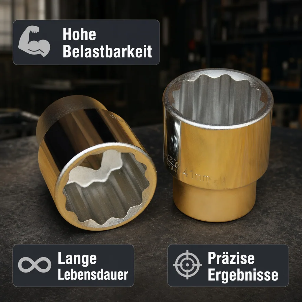 3/4 Zoll Nuss 33mm, Cr-V Stecknuss, 12-Kant