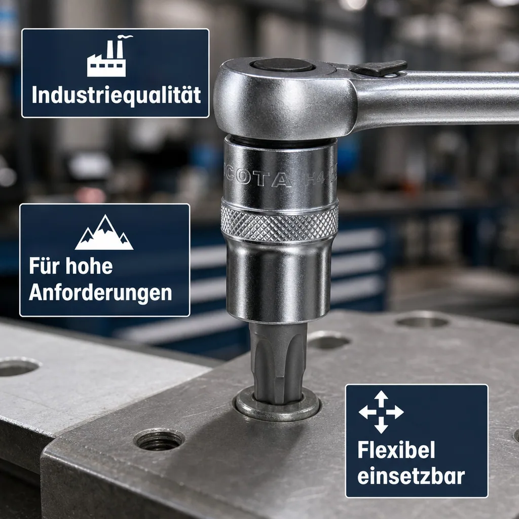 Innensechskant Nuss T30, 1/2 Zoll, mit Stirnloch, S2 Werkzeugstahl