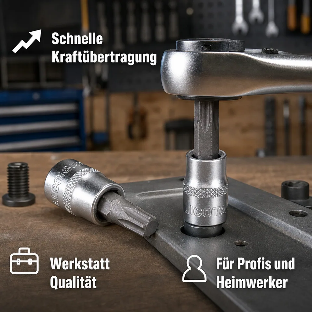 Innensechskant Nuss T60, 1/2 Zoll, CrV Stahl, Werkstatt Qualität