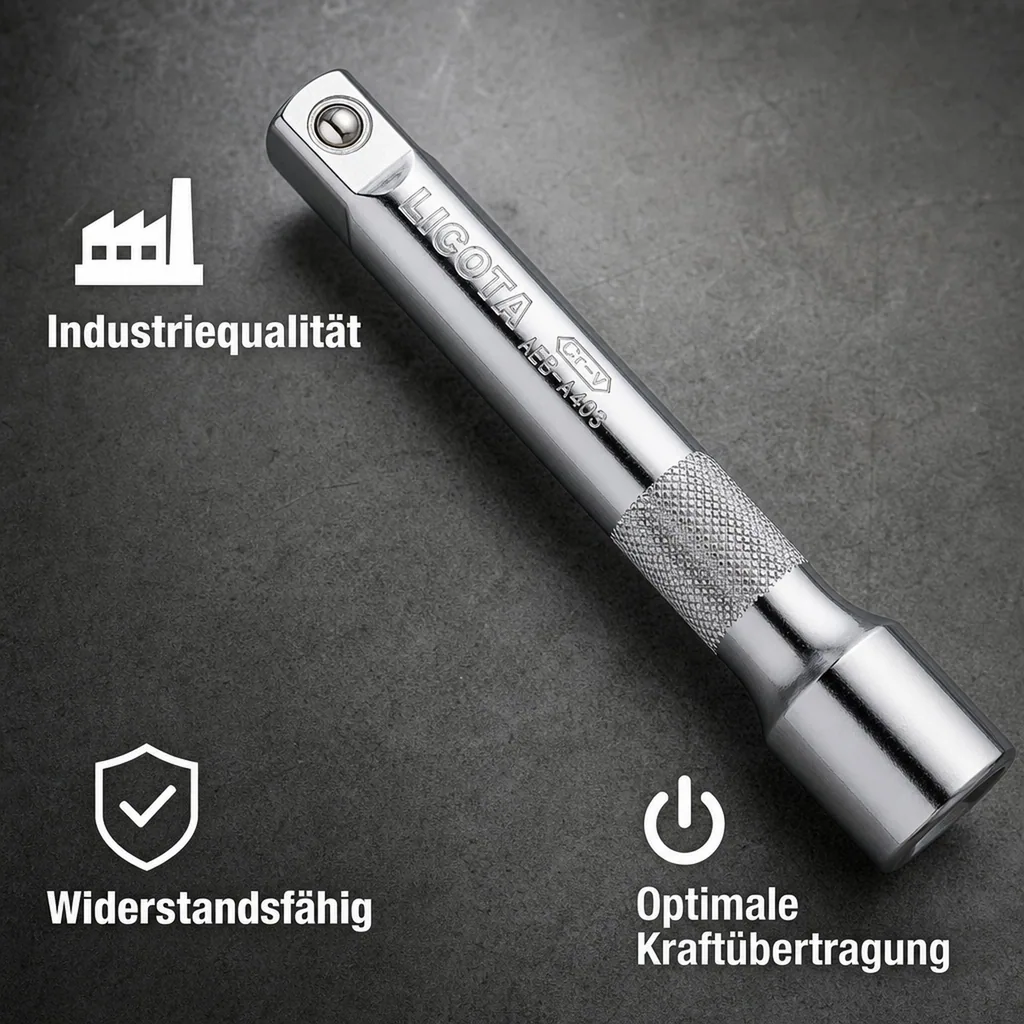 1/2 zoll Verlängerung 75mm, CrV Stahl, Steckschlüssel Verlängerung