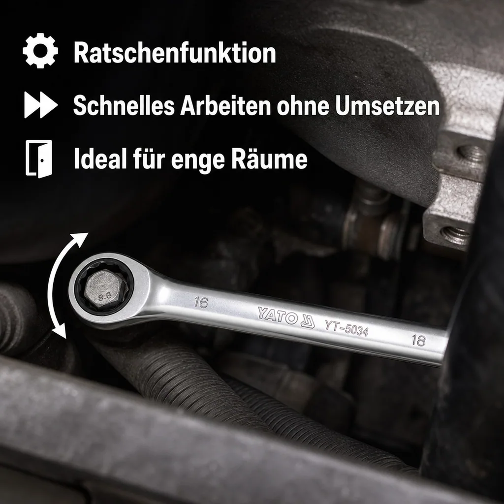 Ringratschenschlüssel, Doppel Ringratschenschlüssel SW 16/18, Werkzeug