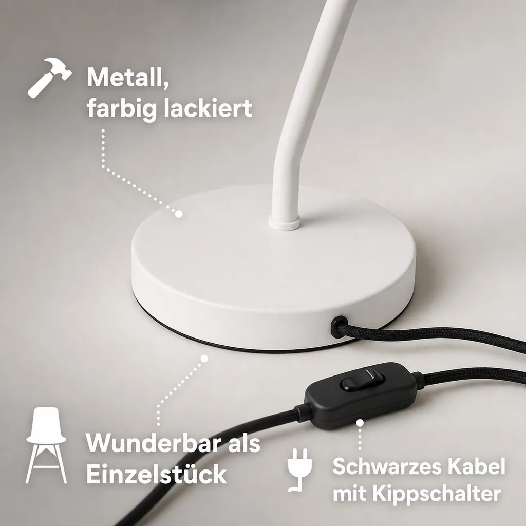Superliving Schreibtischlampe "Dynamo 345" matt weiss