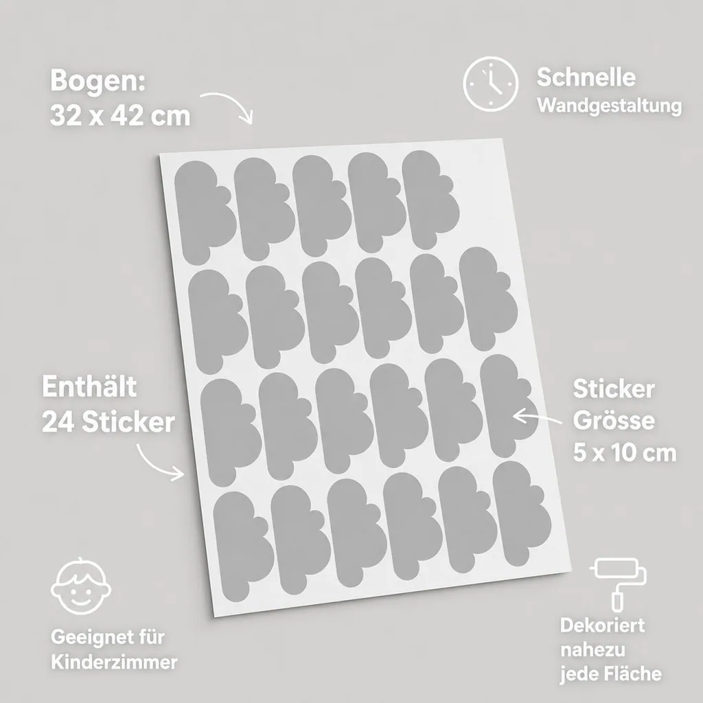 tresxics Wandsticker Wolken rosa