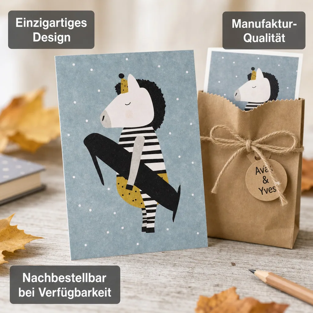 Ava & Yves Postkarte Zebra "1"