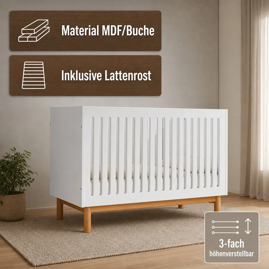 Quax Mood Babybett weiss 60 x 120