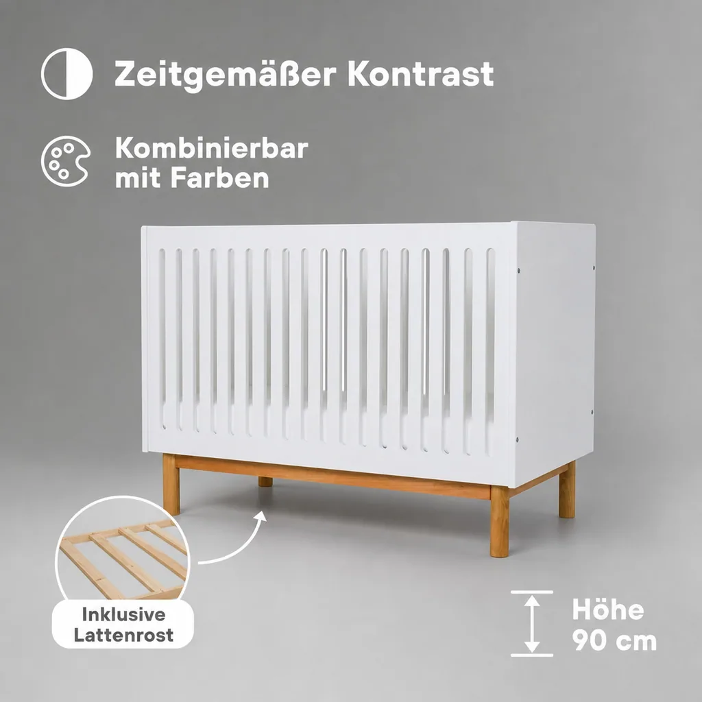 Quax Mood Babybett weiss 60 x 120