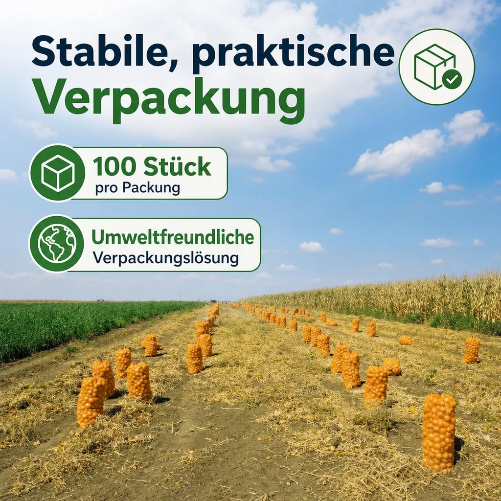 Raschelsäcke Goldgelb, 31x50 cm, 100 Stück, mit Zugband, Verpackungssäcke