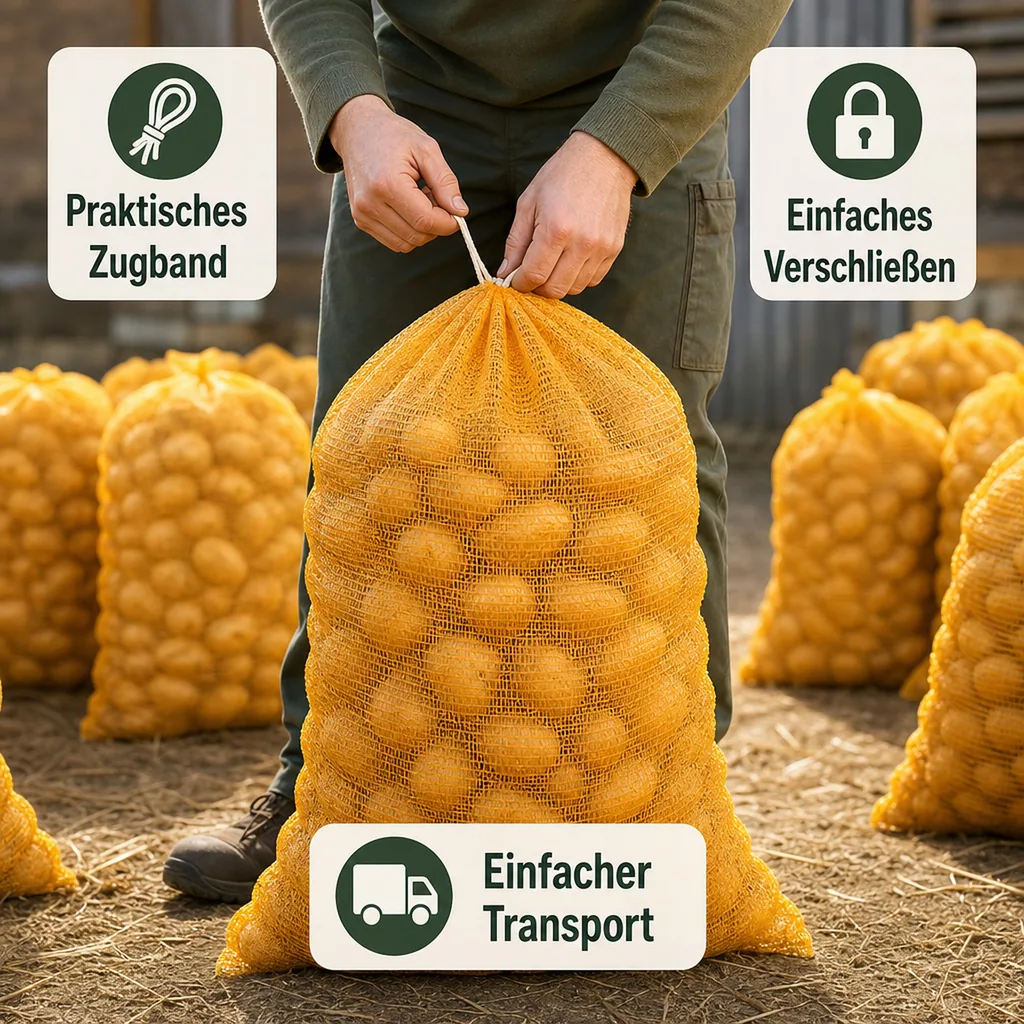 Raschelsäcke mit Zugband, 60x100, goldgelb, doppelte Bodennaht