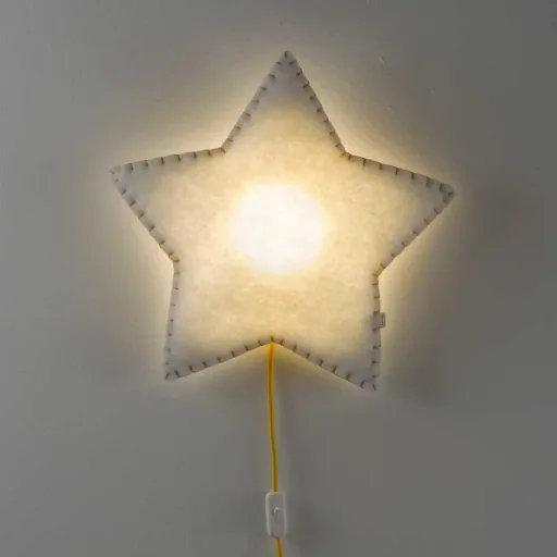 Buokids Softlampe Nachtlicht/Wandlampe Stern, Ausführung: Schnur & Stecker; Farbe der Naht: blau