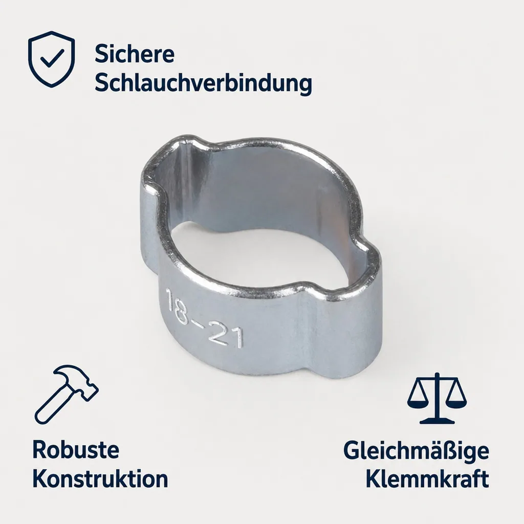 10 Stück W1 2 Ohr Schellen Klemmschellen 18-21mm