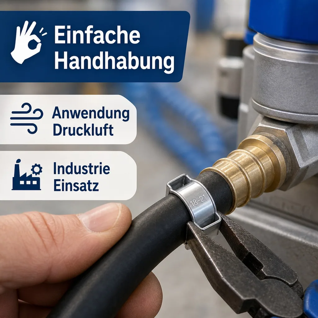 10 Stück W1 2 Ohr Schellen Klemmschellen 18-21mm