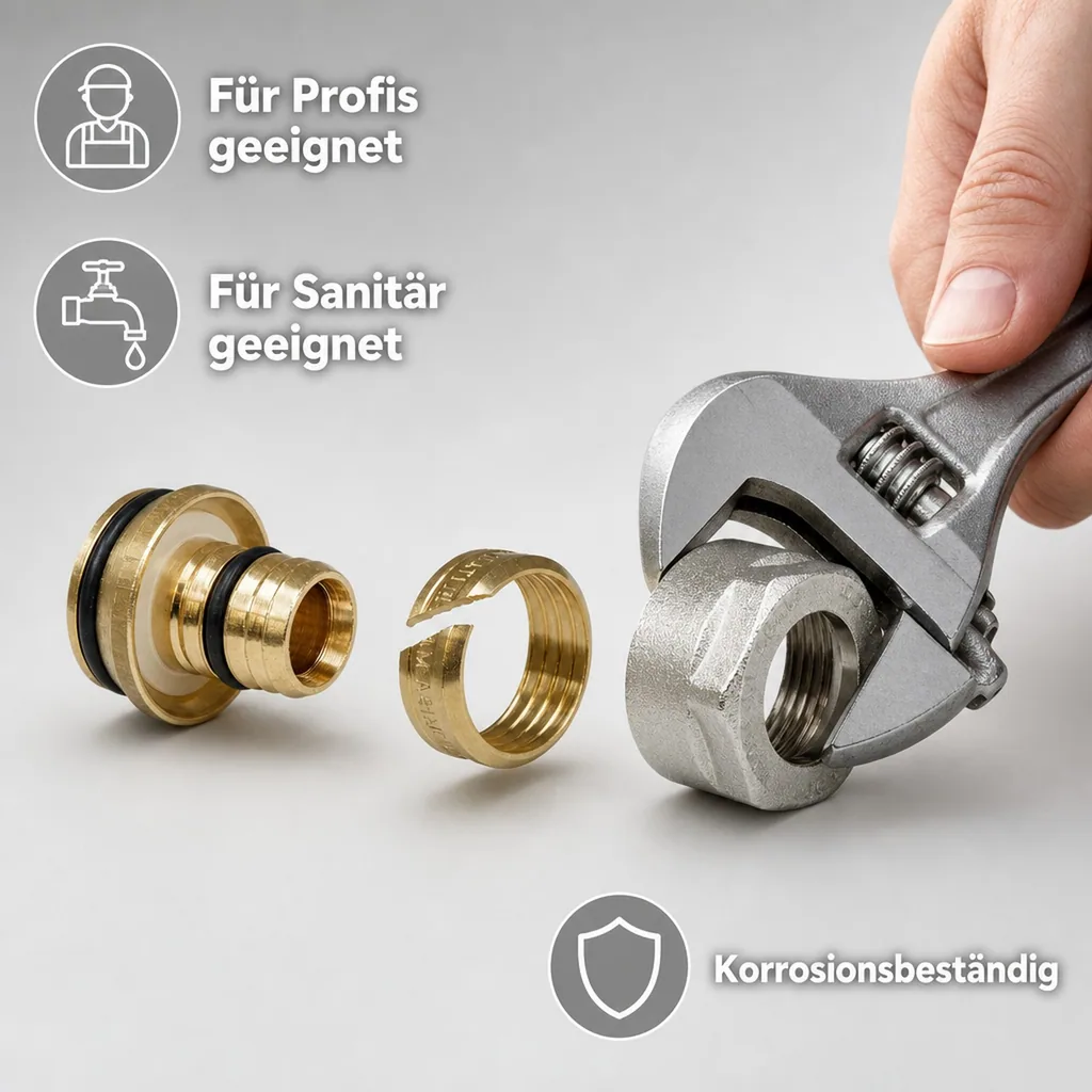 Eurokonus Klemmringverschraubung 17mm, Heizung, mit Mutter