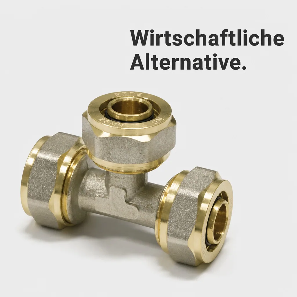 Schraubfitting Installation, T-Stück 26mm