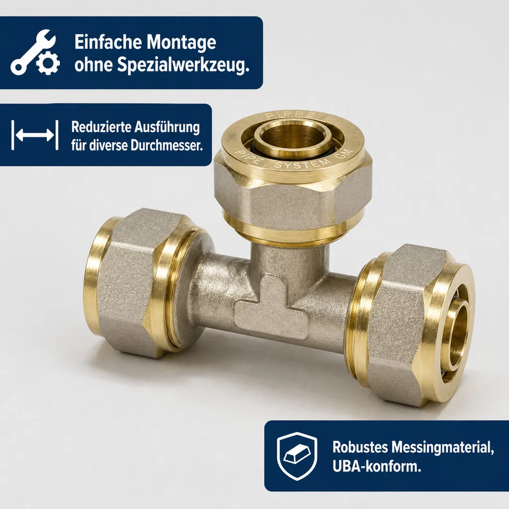 Schraubfitting T-Stück, Reduziert, Rohrverbinder