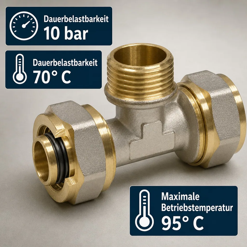 Schraubfitting T-Stück 20 x 2 - 1/2" AG - 20 x 2