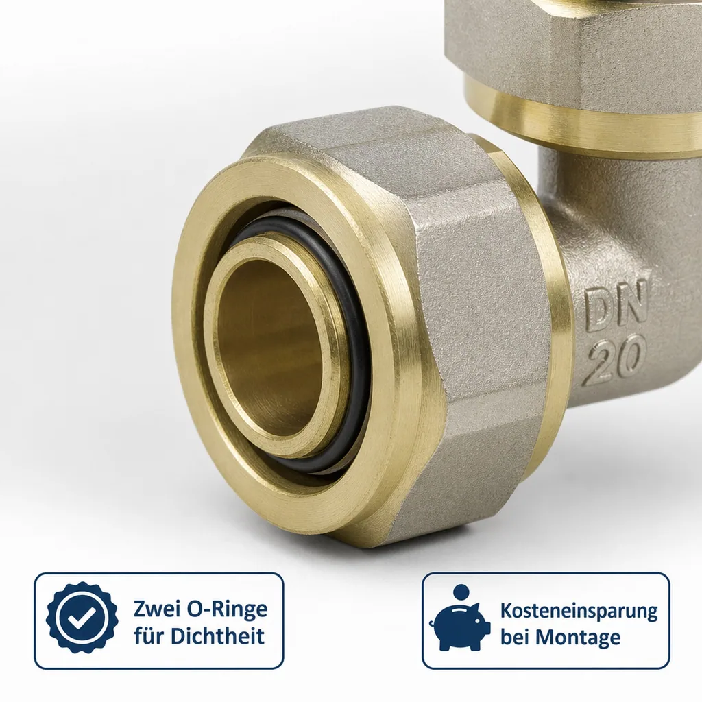 Schraubfitting Heizung, Rohrverbinder Winkel