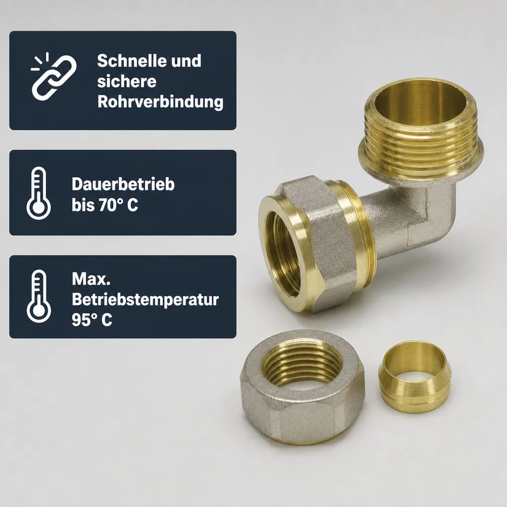 Schraubfitting Winkel 32 x 3 - 3/4" AG