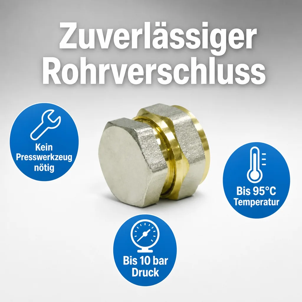 Schraubfitting Stopfen 20mm, Rohr Stopfen, Verschlussstopfen