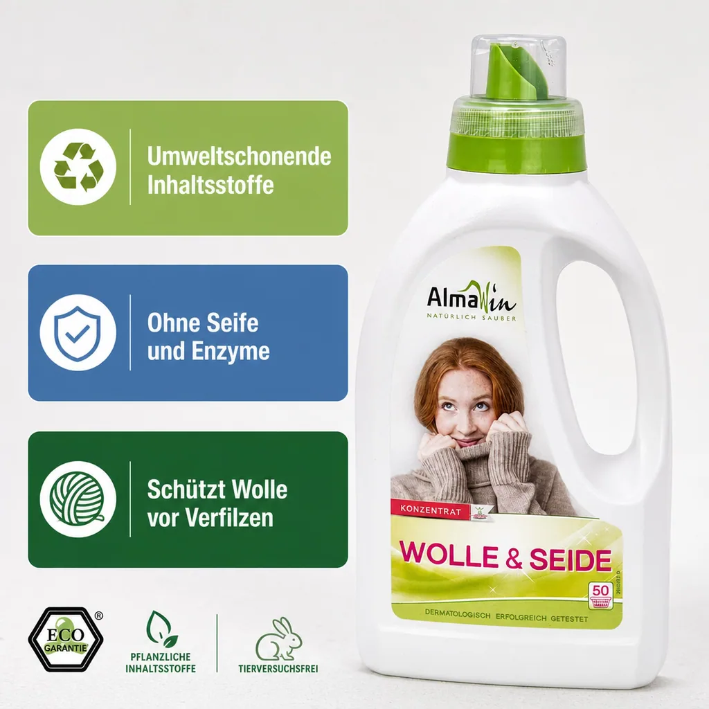 ALMAWIN Wolle & Seide 750 ml für ca. 50 Waschgänge