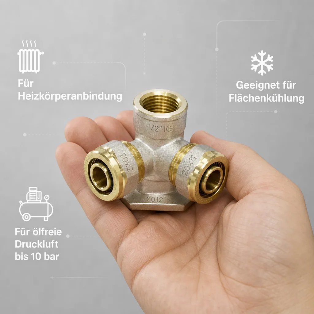 Schraubfitting Wandwinkel V- 90° 20 x 2 - 1/2" IG - 20 x 2