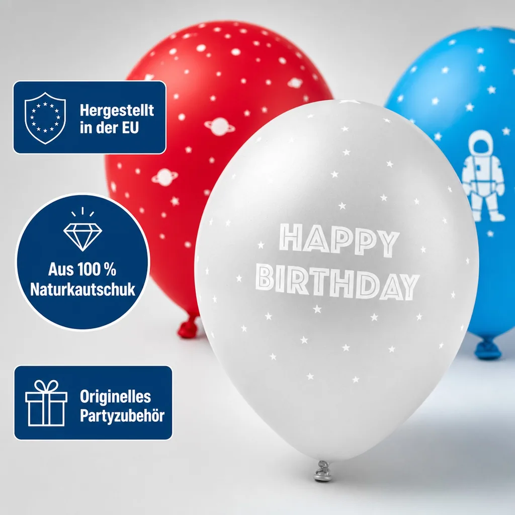 Ava & Yves Luftballons Weltraum Naturkautschuk