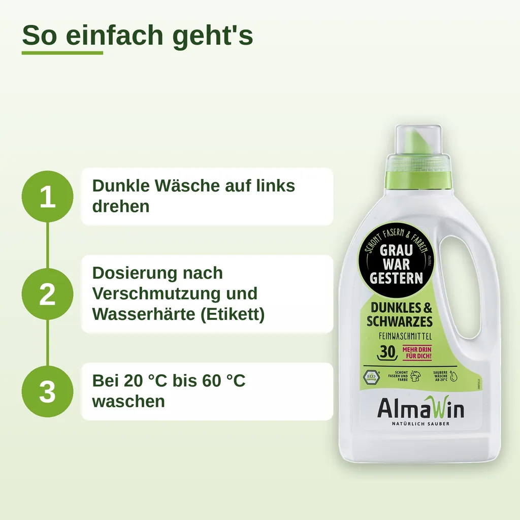 ALMAWIN Waschmittel für Dunkles und Schwarzes 750 ml