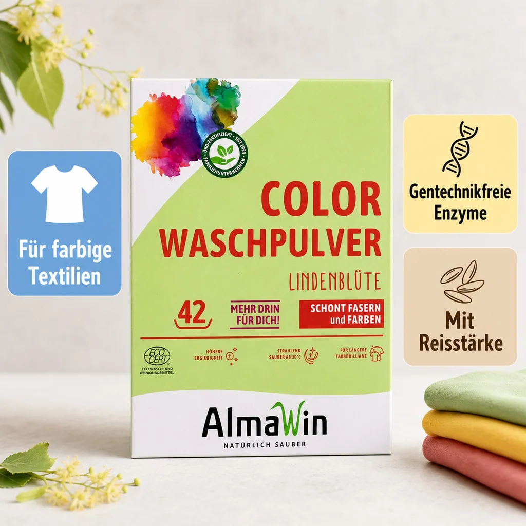 ALMAWIN Color Waschpulver Lindenblüte 2 kg