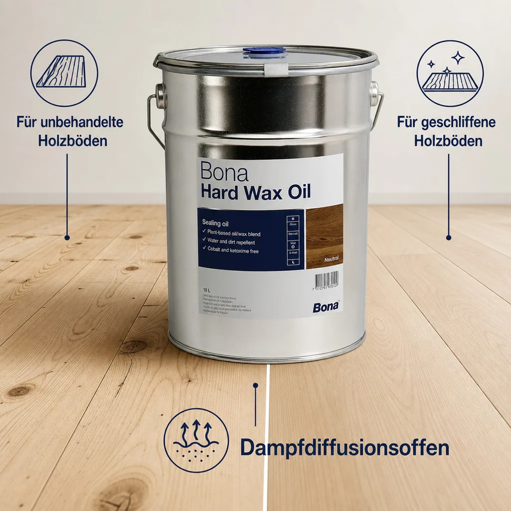 BONA Hardwax Oil matt 10 Liter für Holzböden im Innenbereich
