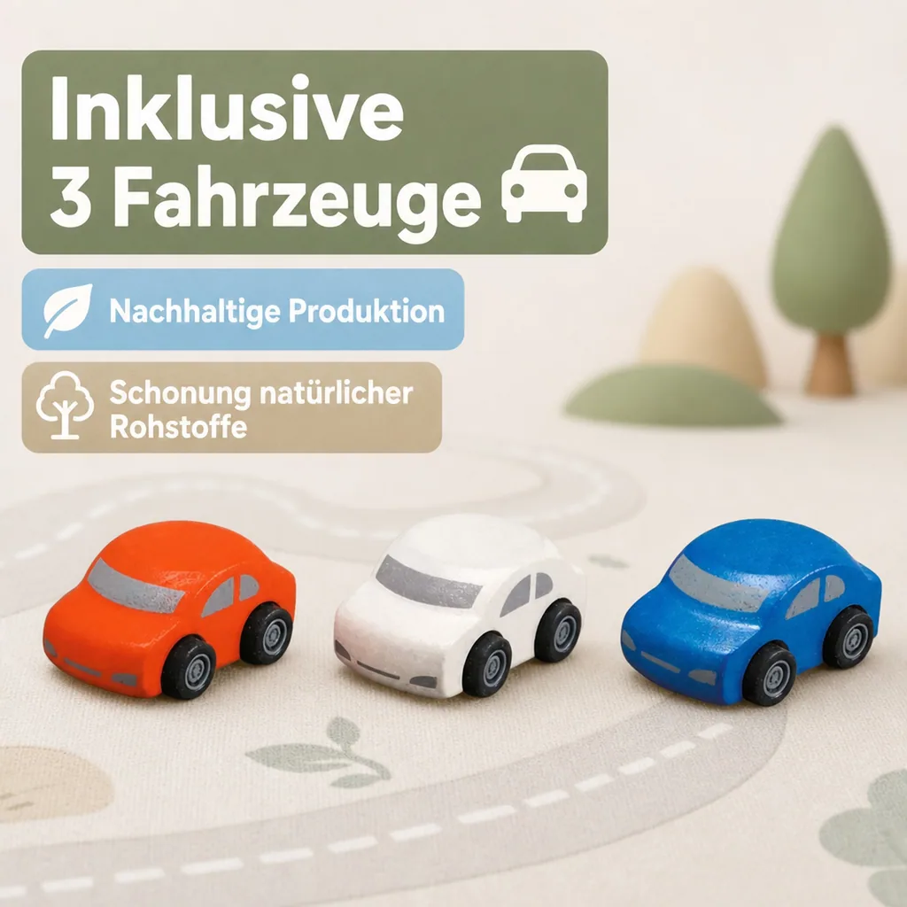 Plan Toys Spielzeug Familienauto-Set Holz
