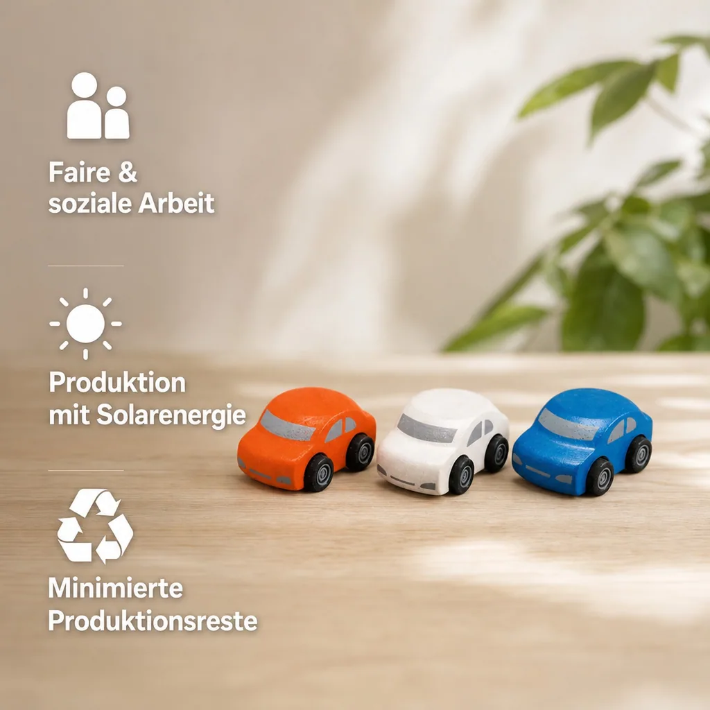 Plan Toys Spielzeug Familienauto-Set Holz