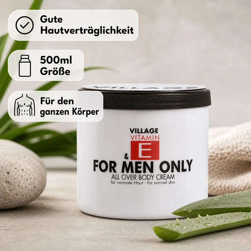 VILLAGE Vitamin E Bodycream For Men Only 500ml Körperlotion