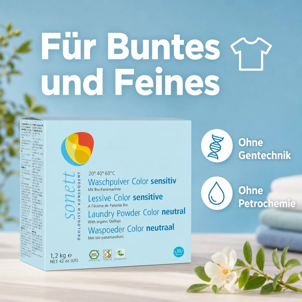 SONETT Waschmittel Pulver Color 1,2 kg sensitiv