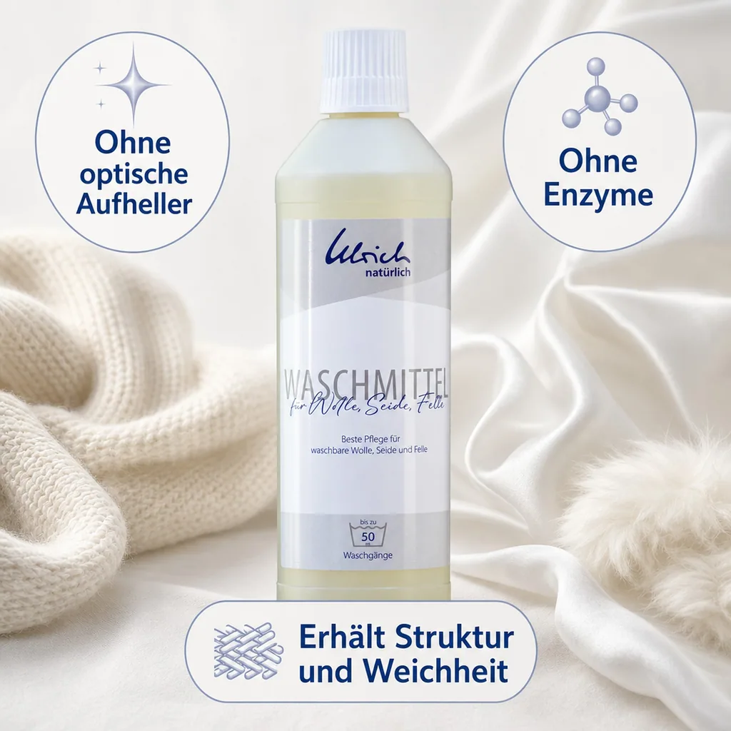 ULRICH natürlich Waschmittel für Wolle, Seide und Felle 500 ml flüssig mit Lanolin