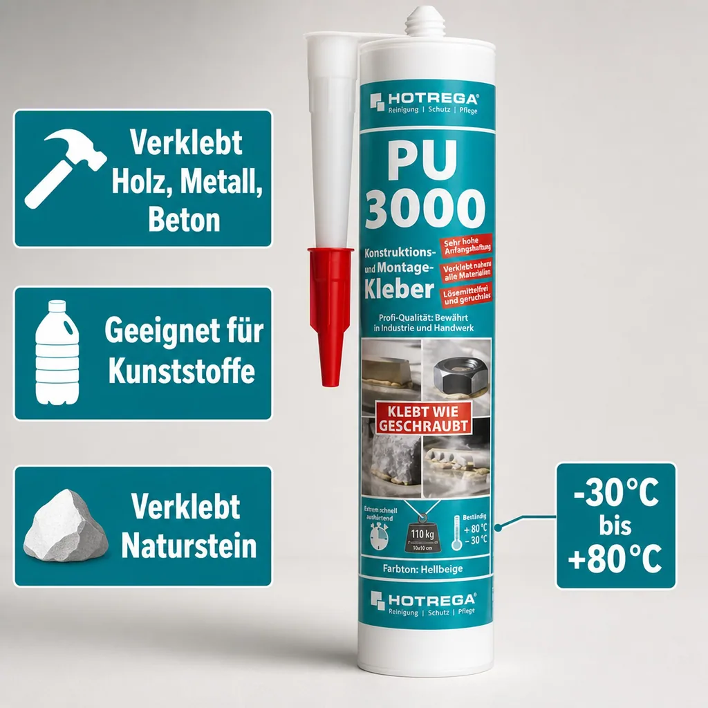 HOTREGA PU 3000 Konstruktions- und Montagekleber 310 ml