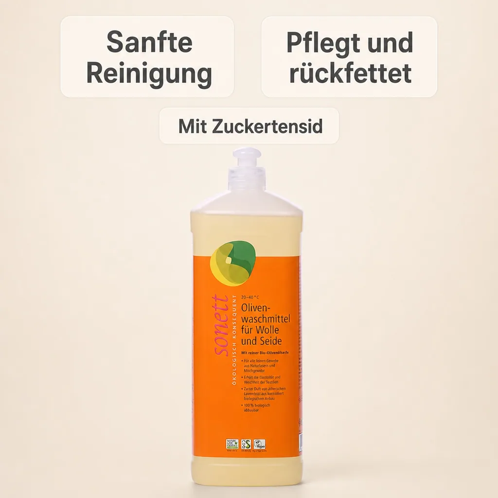 SONETT Waschmittel flüssig Olive 1 Liter WOLLE & SEIDE