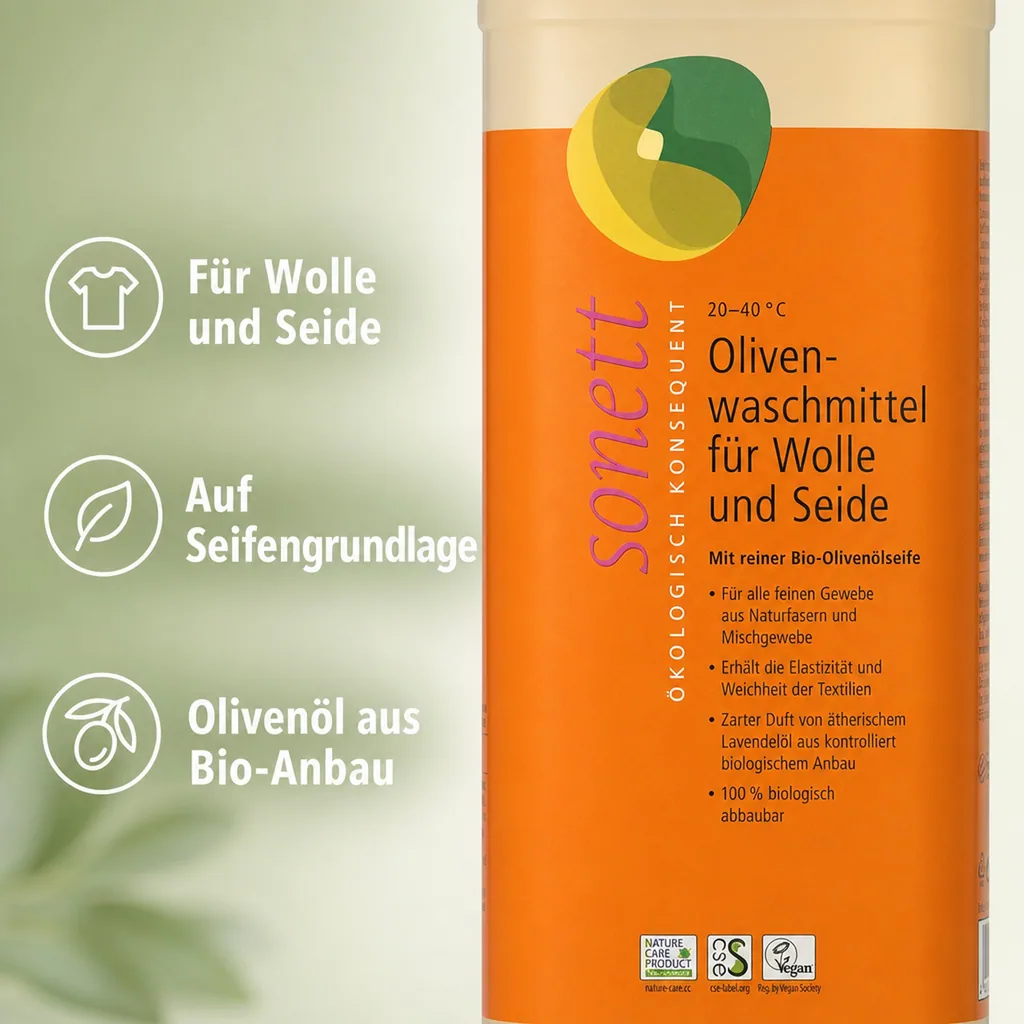 SONETT Waschmittel flüssig Olive 1 Liter WOLLE & SEIDE