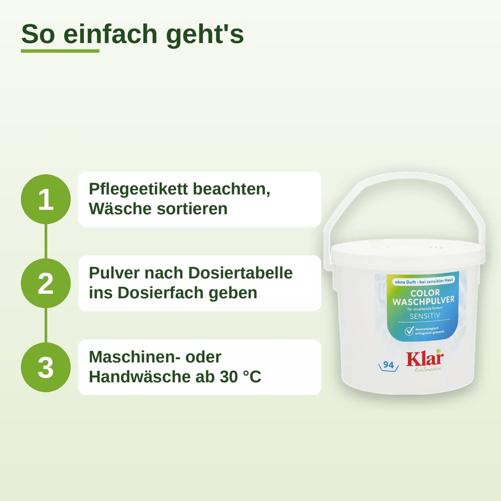 KLAR Color Waschmittelpulver ohne Duft 4,750 kg