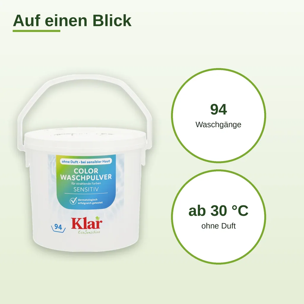 KLAR Color Waschmittelpulver ohne Duft 4,750 kg