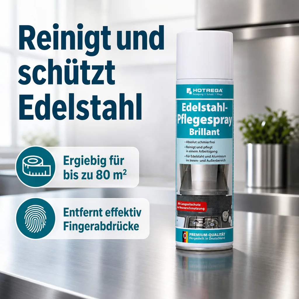 HOTREGA Edelstahl Pflegespray Brillant Spraydose 500ml