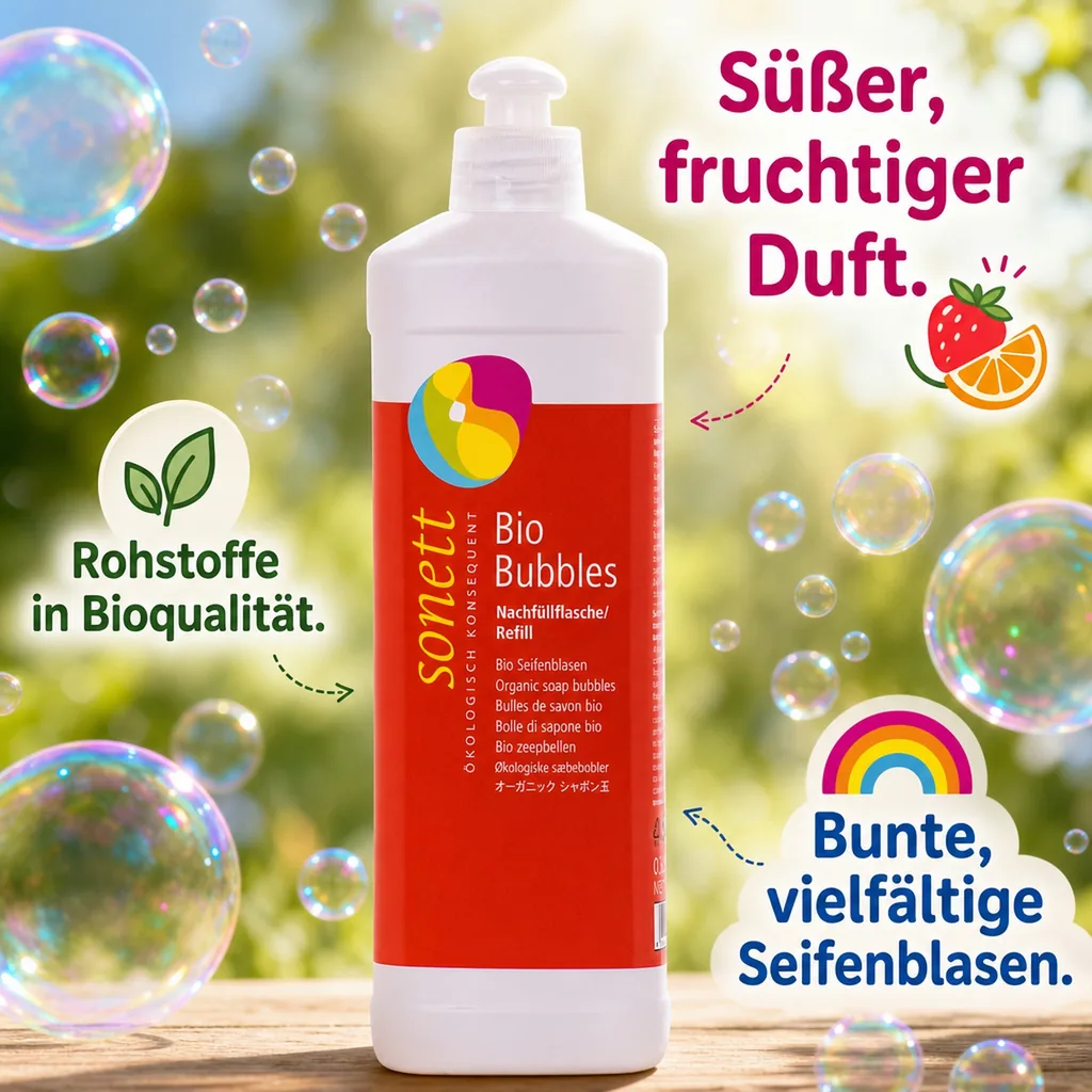 SONETT Kinder Bio Bubbles Seifenblasen 500ml Nachfüllflasche