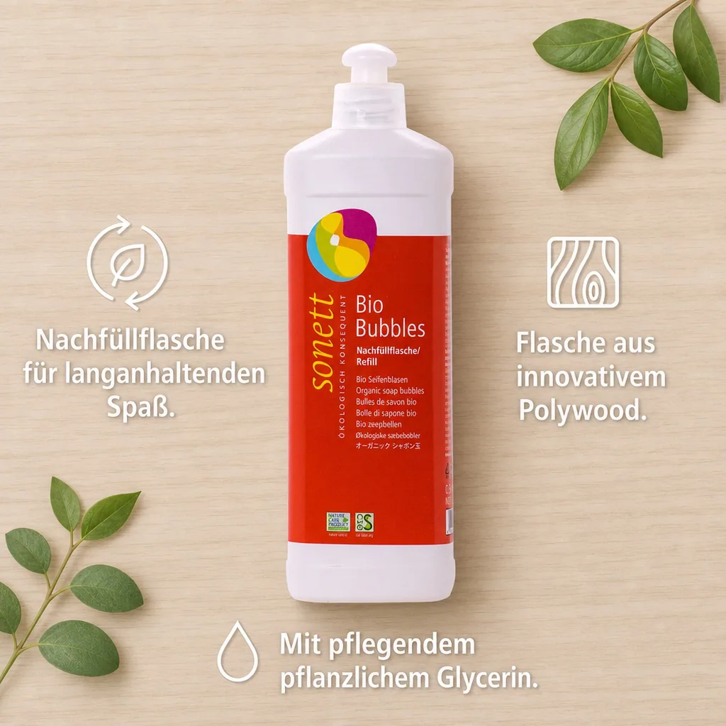 SONETT Kinder Bio Bubbles Seifenblasen 500ml Nachfüllflasche