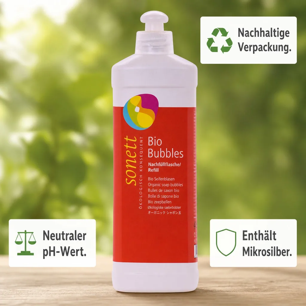 SONETT Kinder Bio Bubbles Seifenblasen 500ml Nachfüllflasche