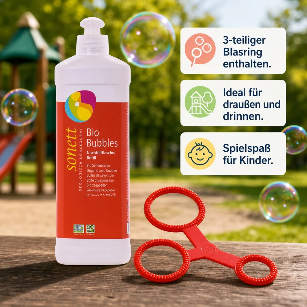 SONETT Kinder Bio Bubbles Seifenblasen 500ml Nachfüllflasche