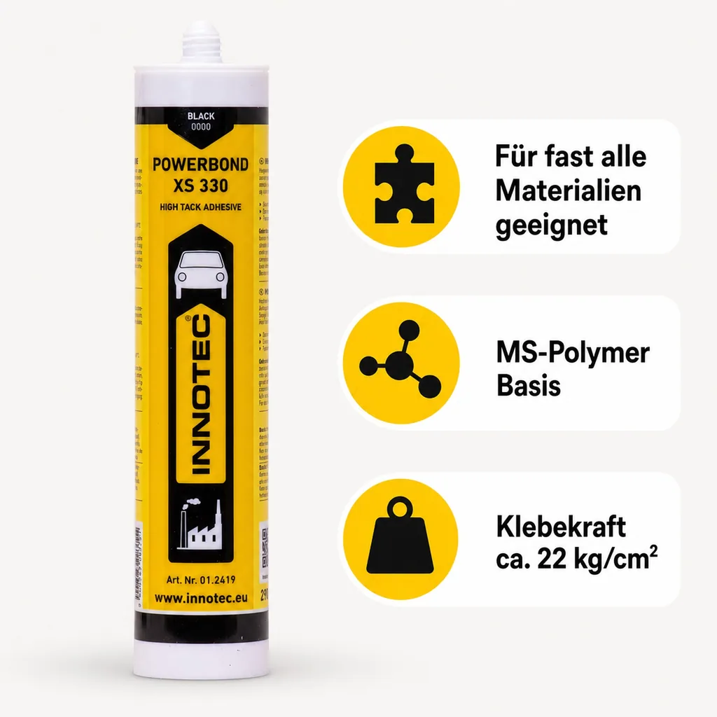 INNOTEC Powerbond XS 330 schwarz 290ml Klebemasse inklusive Mischhülse