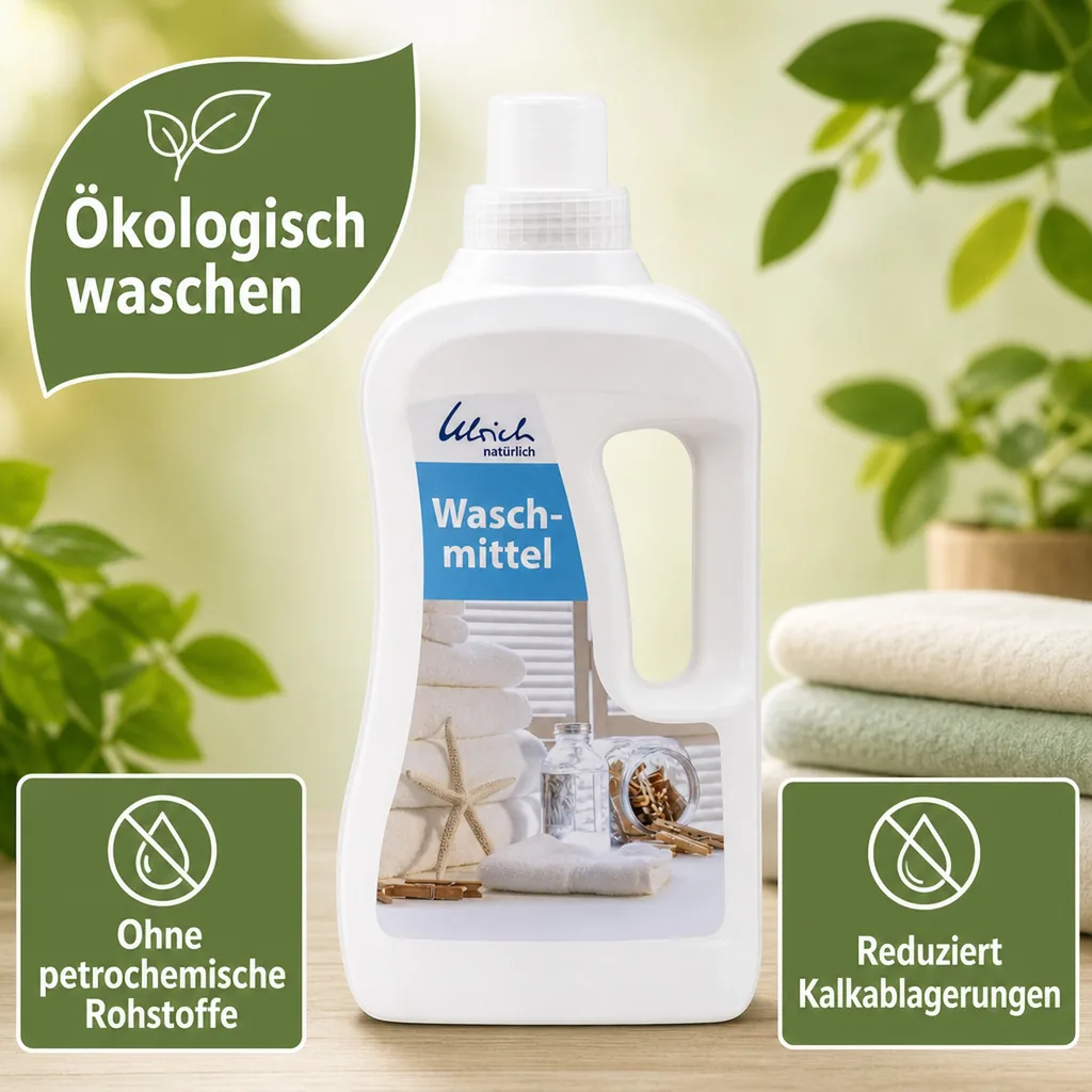 ULRICH natürlich Waschmittel 1 Liter flüssig NCP-vegan zertifiziert